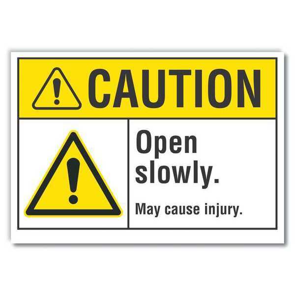 Caution Sign, Self-Adhesive Vinyl, 7 in. H, LCU3-0043-RD_10x7