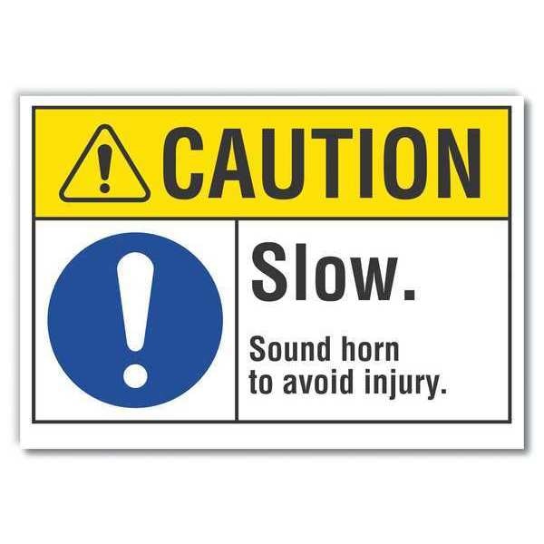 Lift Truck Traffic Caution Reflective Label, 10 in H, 14 in W, , LCU3-0049-RD_14x10