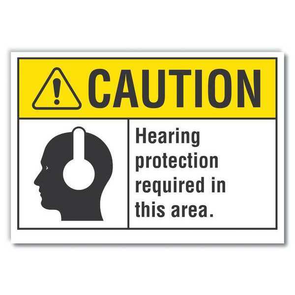 Caution Sign, Self-Adhesive Vinyl, 10 in H, LCU3-0108-RD_14x10