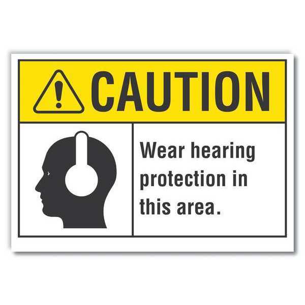 Caution Sign, Self-Adhesive Vinyl, 7 in. H, LCU3-0109-RD_10x7