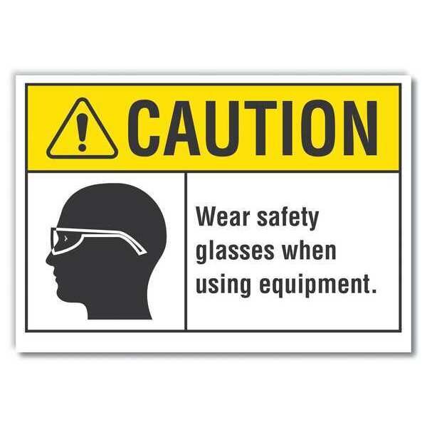 Caution Sign, Self-Adhesive Vinyl, 10 in H, LCU3-0112-RD_14x10