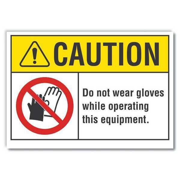 Caution Sign, Self-Adhesive Vinyl, 10 in H, LCU3-0086-RD_14x10