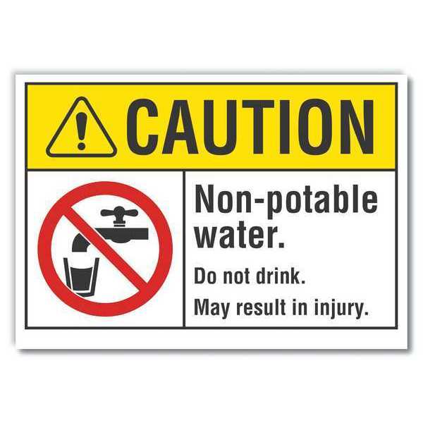 Caution Sign, Self-Adhesive Vinyl, 5 in. H, LCU3-0082-RD_7x5
