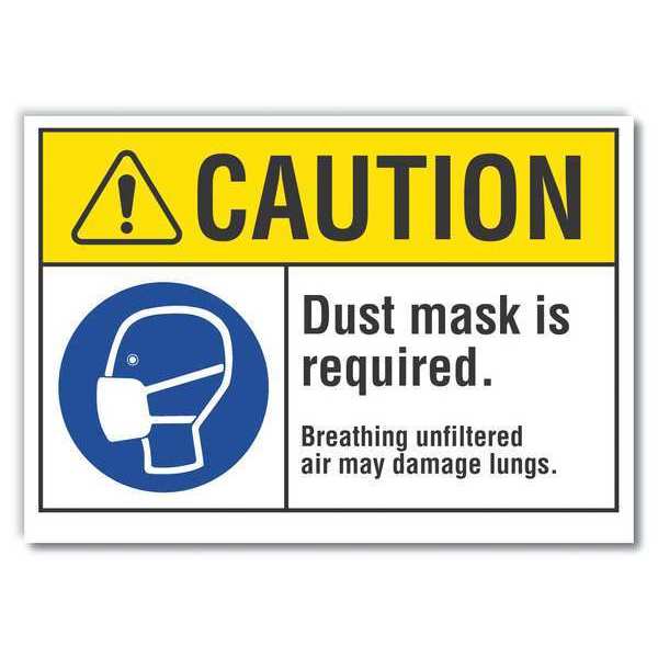 Caution Sign, Self-Adhesive Vinyl, 10 in H, LCU3-0067-RD_14x10