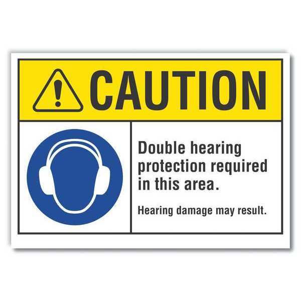 Caution Sign, Self-Adhesive Vinyl, 5 in. H, LCU3-0056-RD_7x5
