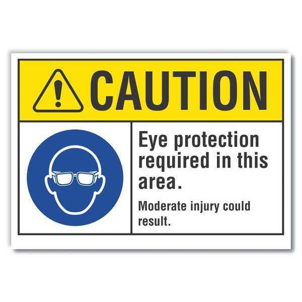 Caution Sign, Self-Adhesive Vinyl, 7 in. H, LCU3-0060-RD_10x7