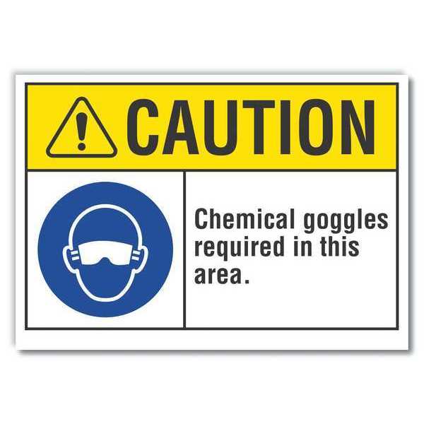 Caution Sign, Self-Adhesive Vinyl, 5 in. H, LCU3-0063-RD_7x5