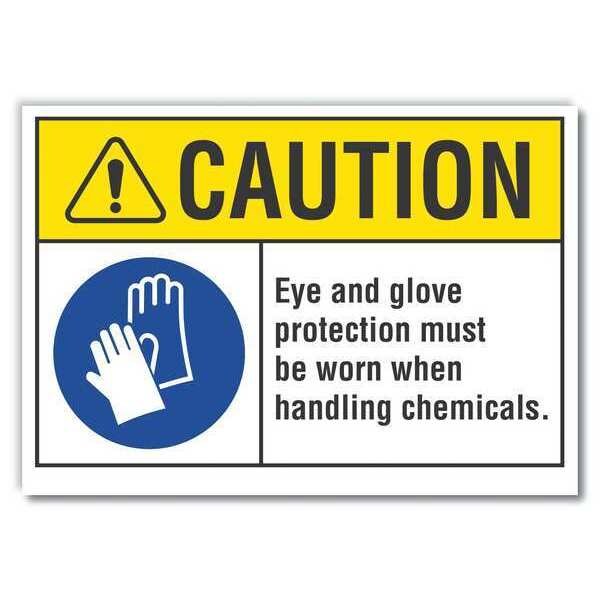 Caution Sign, Self-Adhesive Vinyl, 7 in. H, LCU3-0064-RD_10x7