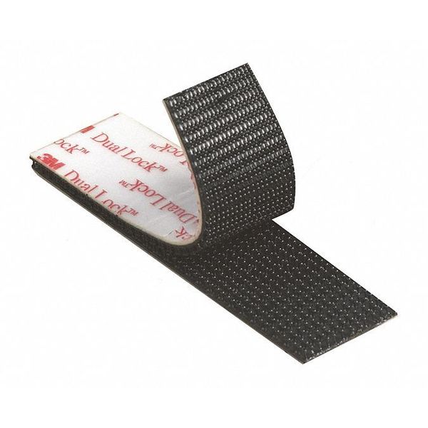 Reclosable Fastener, Rubber Adhesive, 150 ft, 1 in Wd, Black, 2 PK