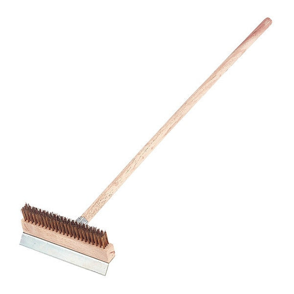 Pizza Oven Brush, 40 in, Brass, Wood