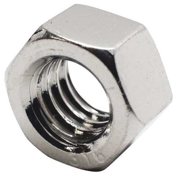 Hex Nut, #10-24, 316 Stainless Steel, Not Graded, Advanced Corrosion Resistance, 1/8 in Ht, 50 PK