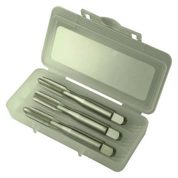 3pc HSS Taper, Plug & Bottoming Hand Tap HTGP Greenfield Threading Bright 4-Flute D4 M5x0.80