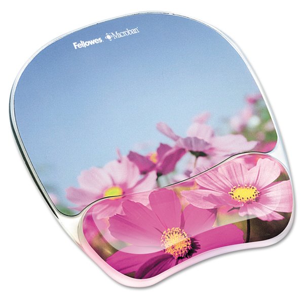 Gel Mousepad, Wrist Rest, 9x7, PinkFlowers
