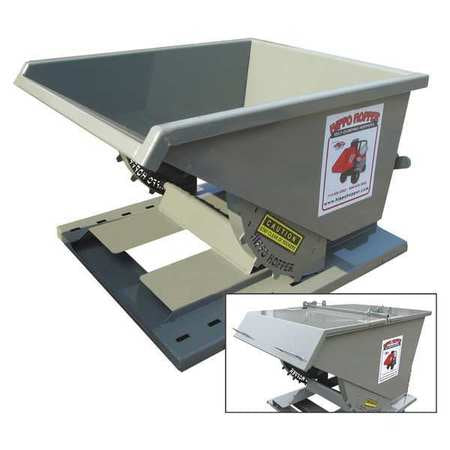 Hopper, w/Casters, Lid, 2 yd., 2000 lb., Grn
