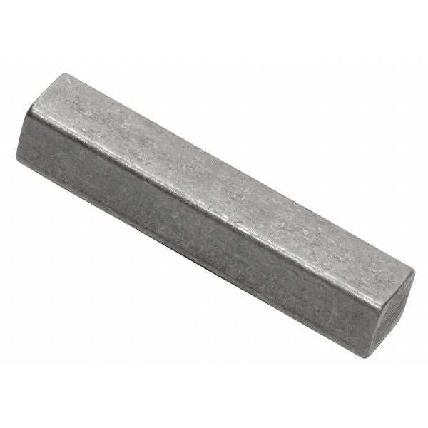 Undersized Machine Key, Square End, Carbon Steel, Plain, 1-3/8 in L, 3/16 in Sq