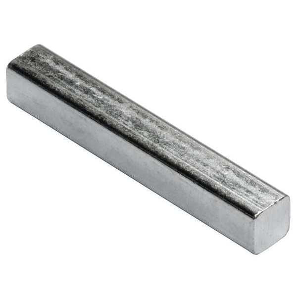 Undersized Machine Key, Square End, Carbon Steel, Zinc Clear Trivalent, 1-3/8 in L, 1/4 in Sq