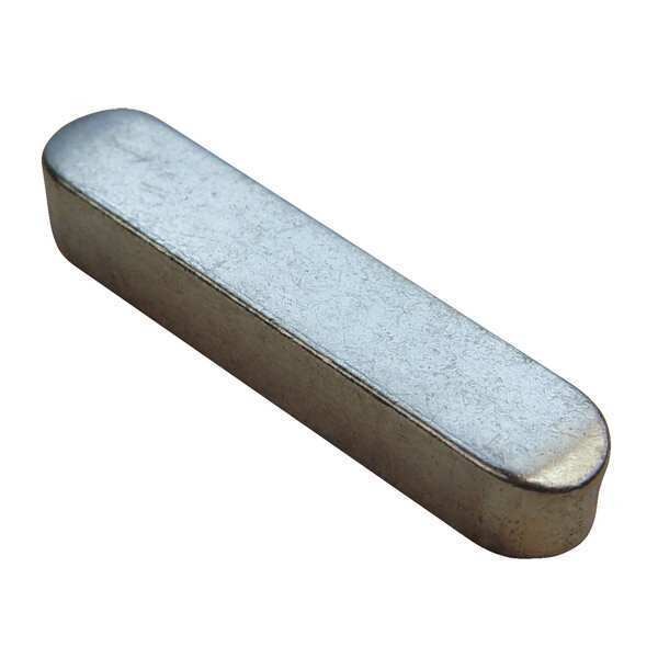 Oversized Machine Key, Round End, Carbon Steel, Zinc Clear Trivalent, 80 mm L, 12 x 8 mm Sq