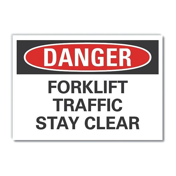 Lift Truck Traffic Danger Reflective Label, 7 in H, 10 in W, LCU4-0496-RD_10X7