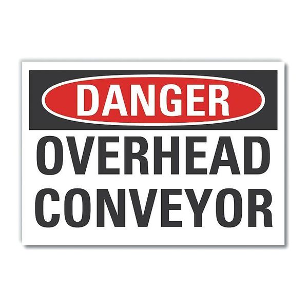 Conveyor Safety Danger Reflective Label, 5 in Height, 7 in Width, Reflective Sheeting, English