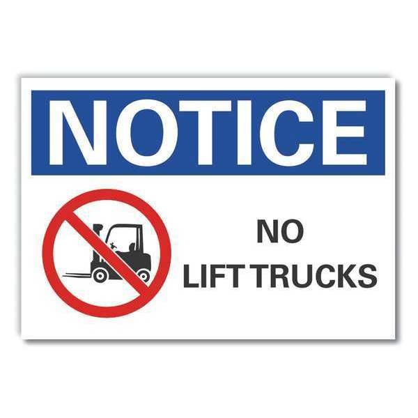 Lift Truck Traffic Notice Reflective Label, 5 in H, 7 in W, LCU5-0049-RD_7X5