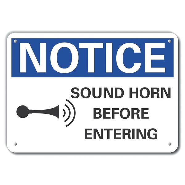Reflective Lift Truck Traffic Notice Sign, 7 in H, 10 in W, Vertical Rectangle, LCU5-0075-RA_10X7