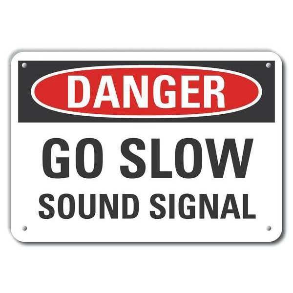 Plastic Lift Truck Traffic Danger Sign10 in H14 in WHorizontal RectangleLCU4-0433-NP_14X10