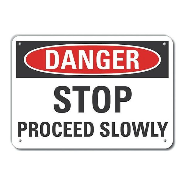 Aluminum Lift Truck Traffic Danger Sign, 10 in Height, 14 in Width, Aluminum, Horizontal Rectangle