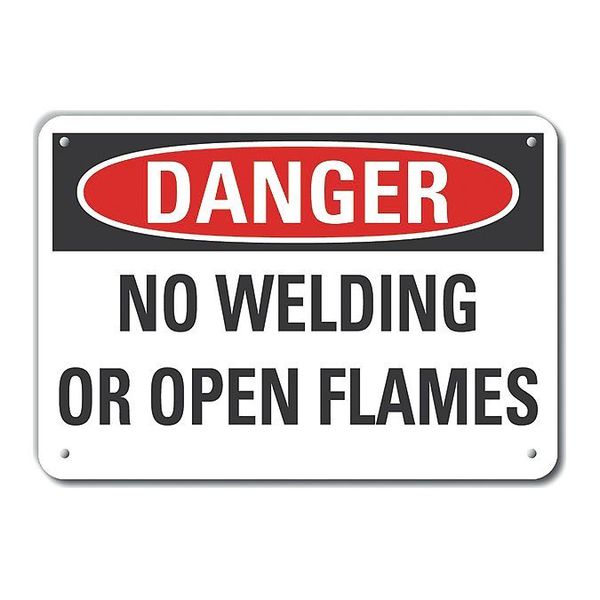 Plastic Welding Hazard Danger Sign, 7 in Height, 10 in Width, Plastic, Vertical Rectangle, English