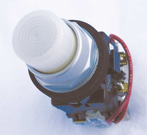 Pilot Light Lens, 30mm, White, Plastic