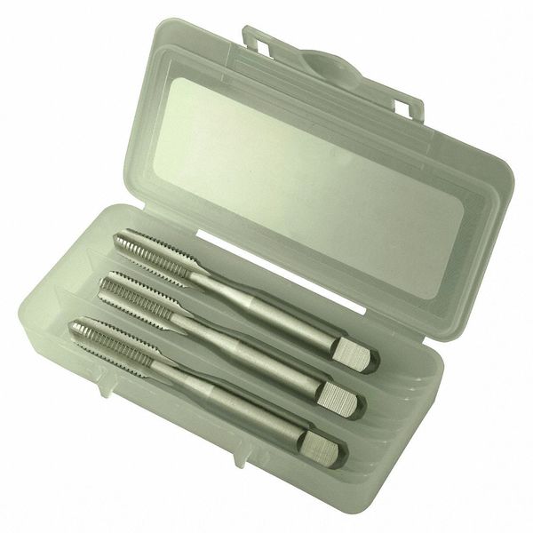 3pc HSS Taper, Plug & Bottoming Hand Tap Set HTGP Greenfield Threading Bright 3-Flute GH2 #6-40UNF