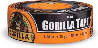 GORILLA TAPE, 1-7/8" X 35 Yds Black Duct Tape17 Mil, R