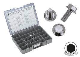 CY-CHROME,Assortment Tray Of Slotted Hex Nuts,pk80
