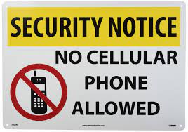NMC, "security Notice - No Cellular Phone Or