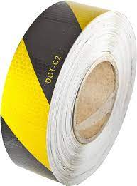 AUTO METER PRODUCTS INC, Reflective Safety Tape, Yellow/black Sla