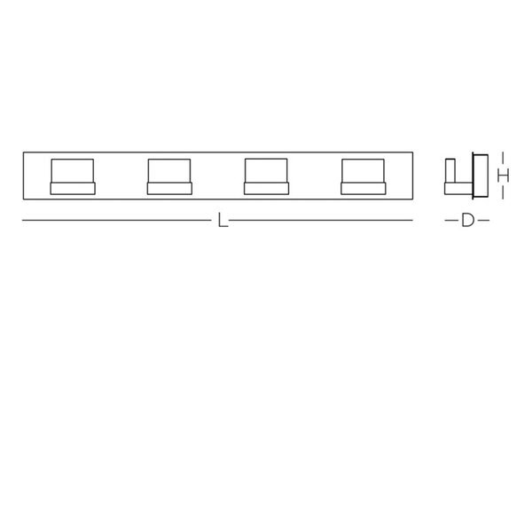 Arlo LED 4-Light Vanity, Watts: 40