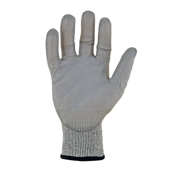 Bluwolf 18 ga. ANSI A4 Cut Resistant Gloves, Polyurthane Palm Coating, Gray, L