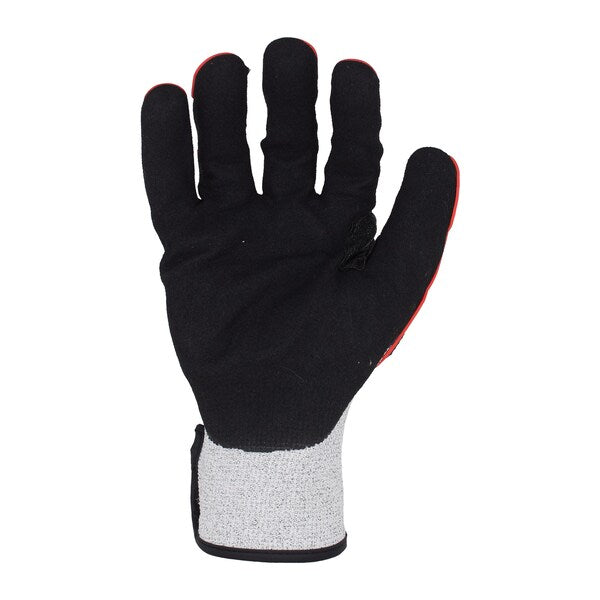 Raptor 13 ga. ANSI A4 Cut Resistant Gloves, Sandy Foam Nitrile Palm Coating, TPR Hand Protection, L