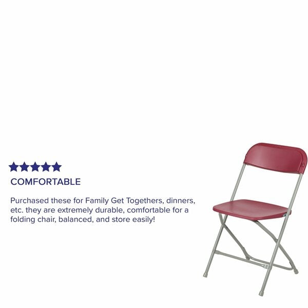 Hercules Series Plastic Folding Chair Red - 10 Pack 650LB Weight Capacity Comfortable Event Chair-Lightweight Folding Chair