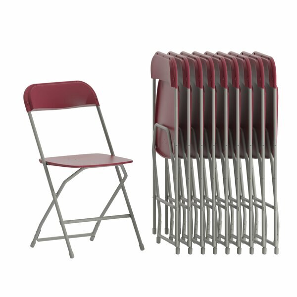 Hercules Series Plastic Folding Chair Red - 10 Pack 650LB Weight Capacity Comfortable Event Chair-Lightweight Folding Chair