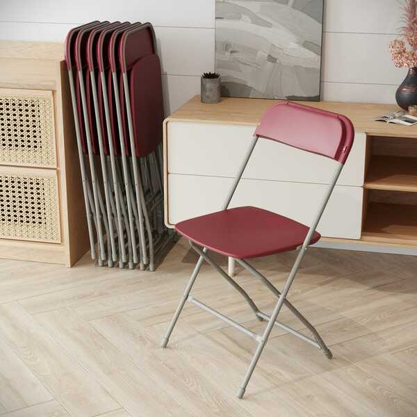 Hercules Series Plastic Folding Chair Red - 2 Pack 650LB Weight Capacity Comfortable Event Chair - Lightweight Folding Chair