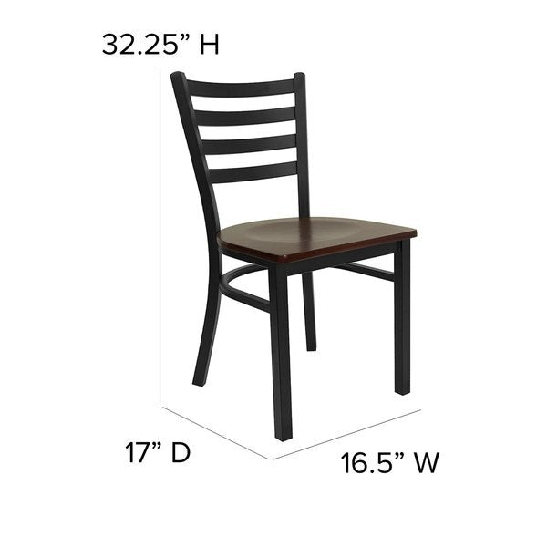 Black Ladder Chair-Mah Seat
