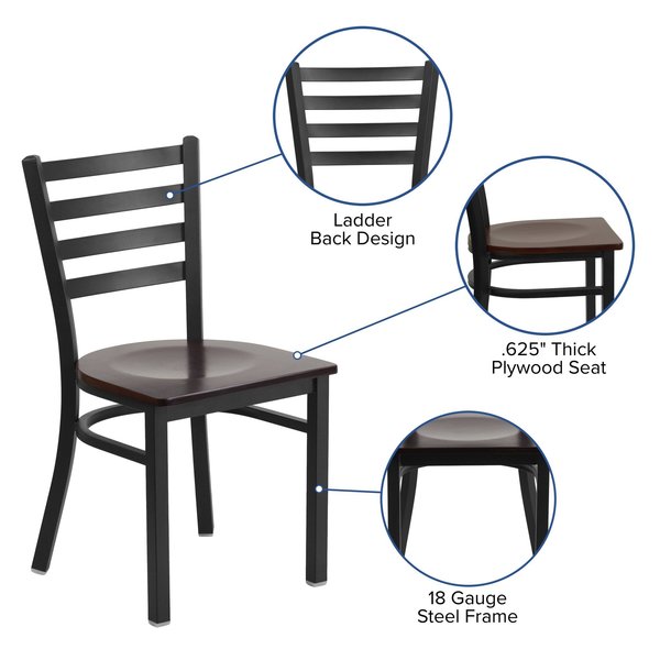 Black Ladder Chair-Mah Seat