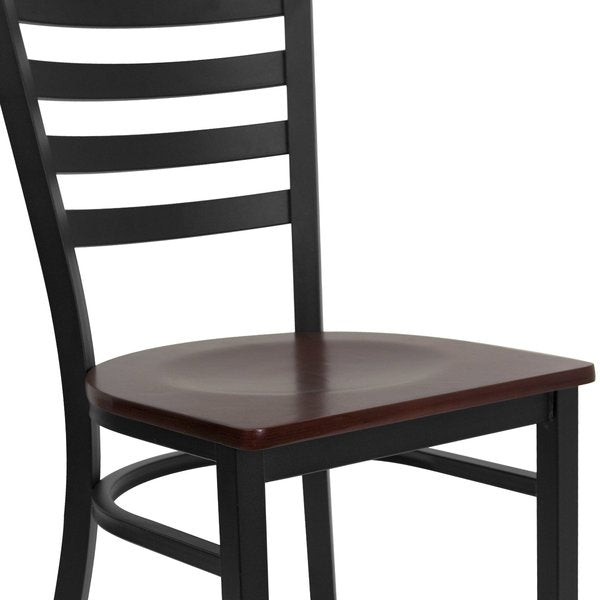 Black Ladder Chair-Mah Seat