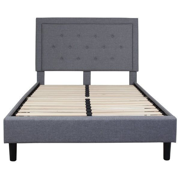 Roxbury Full Platform Bed, Light Gray