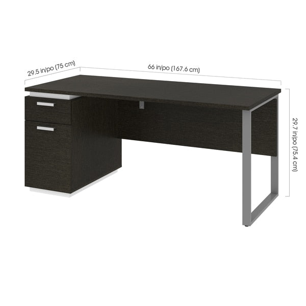 Aquarius Computer Desk, Deep Grey/White