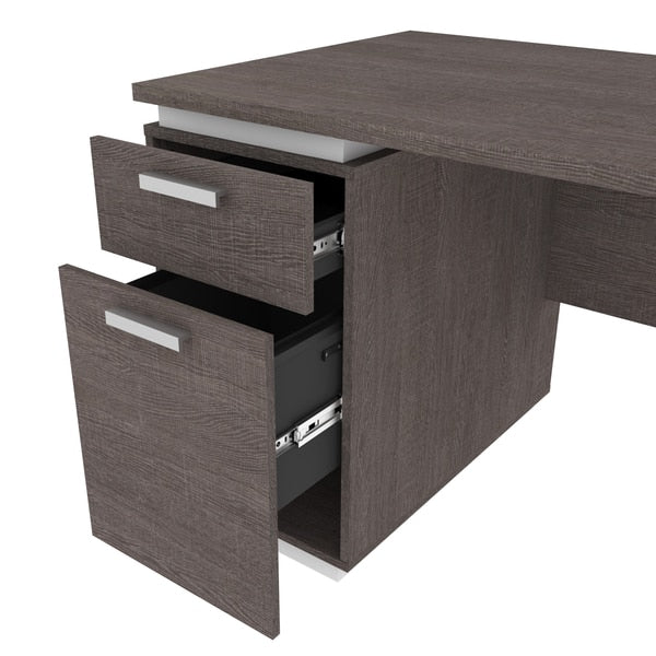 Aquarius Computer Desk, Bark Gray/White