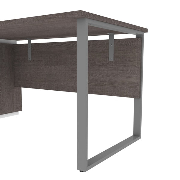 Aquarius Computer Desk, Bark Gray/White