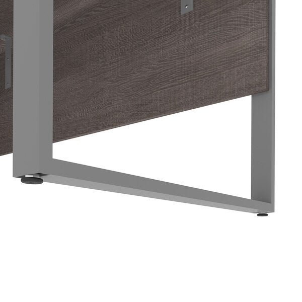 Aquarius Computer Desk, Bark Gray/White