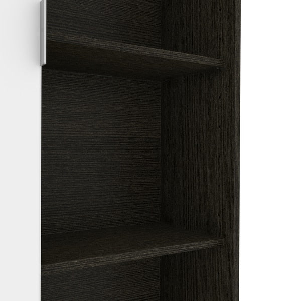 Aquarius Bookcase with Sliding Door, Deep Grey/White