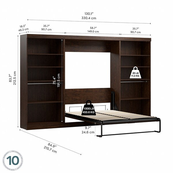 Wall Full Bed Kit, Pur, Chocolate, 131